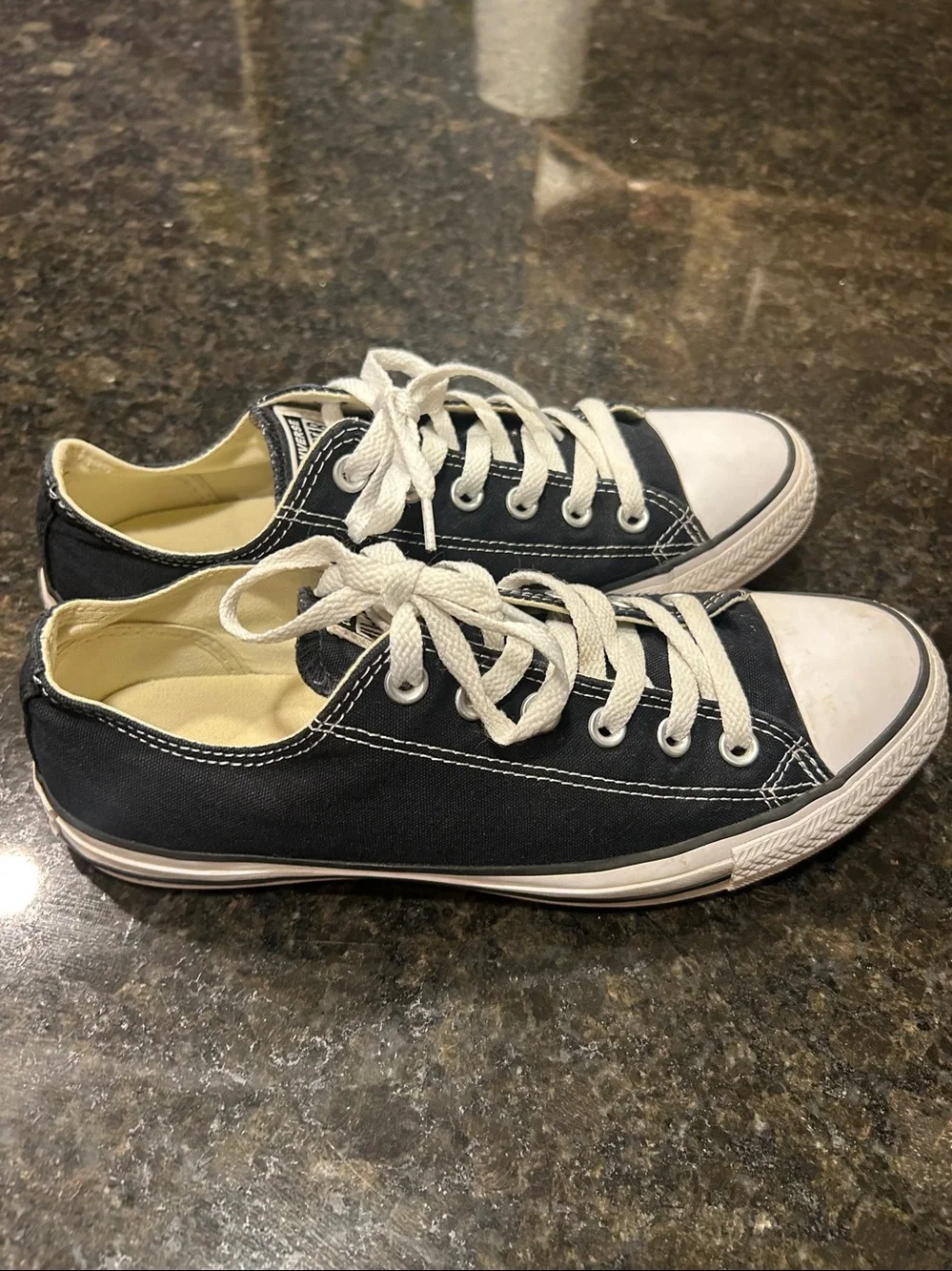 Converse Black Canvas Low-Top Sneakers with White Accents - Picture 3 of 4